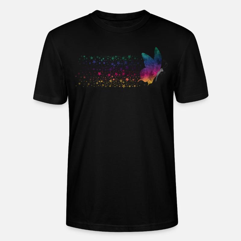 Butterfly - Rainbow Stardust - Stanley/Stella Unisex Bio-T-Shirt CRAFTER - Schwarz
