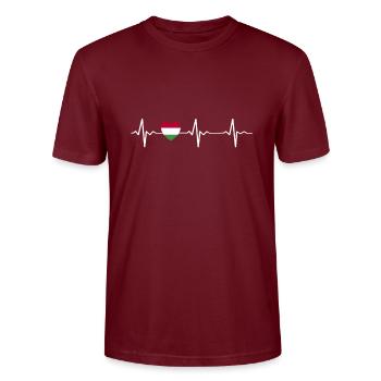 Hongrie Drapeau hongrois Hungary - T-shirt bio CRAFTER Stanley Stella Unisexe - bordeaux - Devant - Alina (178cm) & Michal (187cm)