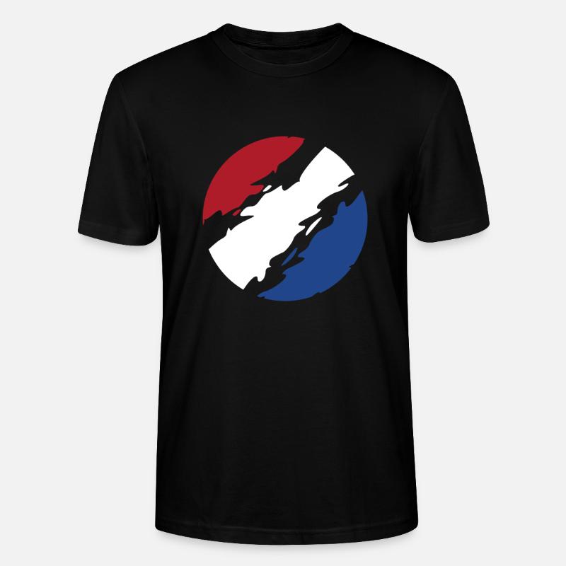 Pays-Bas Drapeau Drapeau Cercle - T-shirt bio CRAFTER Stanley Stella Unisexe - noir