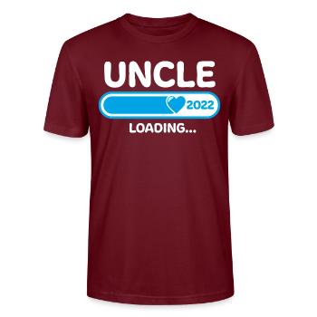Uncle 2022 Congratulations - Stanley/Stella CRAFTER Unisex Organic T-Shirt - burgundy - Front - Alina (178cm) & Michal (187cm)