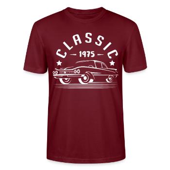 classic 1975. - Stanley/Stella CRAFTER Unisex Organic T-Shirt - burgundy - Front - Alina (178cm) & Michal (187cm)