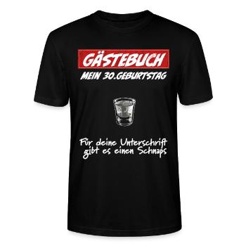 Gästebuch Geburtstag 30 Jahre Männer Frauen - Stanley/Stella Unisex Bio-T-Shirt CRAFTER - Schwarz - Vorne - Alina (178cm) & Michal (187cm)