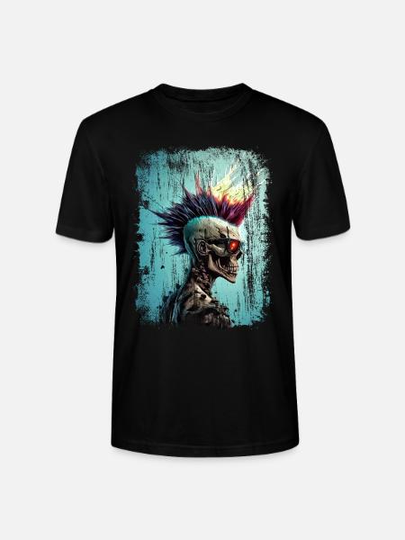 Punk Zombie Skull - Stanley/Stella CRAFTER Unisex Organic T-Shirt - black