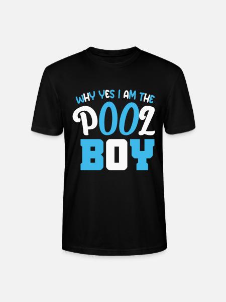 Poolboy Pool Funny - Stanley/Stella CRAFTER Unisex Organic T-Shirt - black