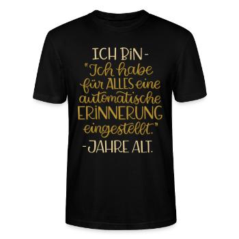 Automatische Erinnerung - Stanley/Stella Unisex Bio-T-Shirt CRAFTER - Schwarz - Vorne - Alina (178cm) & Michal (187cm)