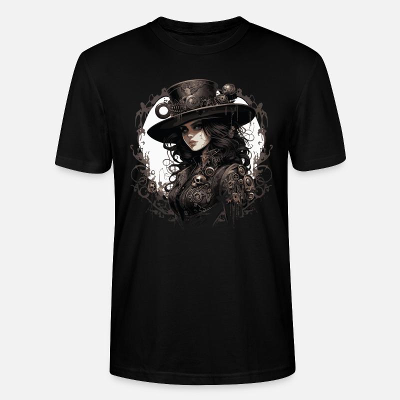 Emo Cowboy Steampunk Mädchen - Stanley/Stella Unisex Bio-T-Shirt CRAFTER - Schwarz