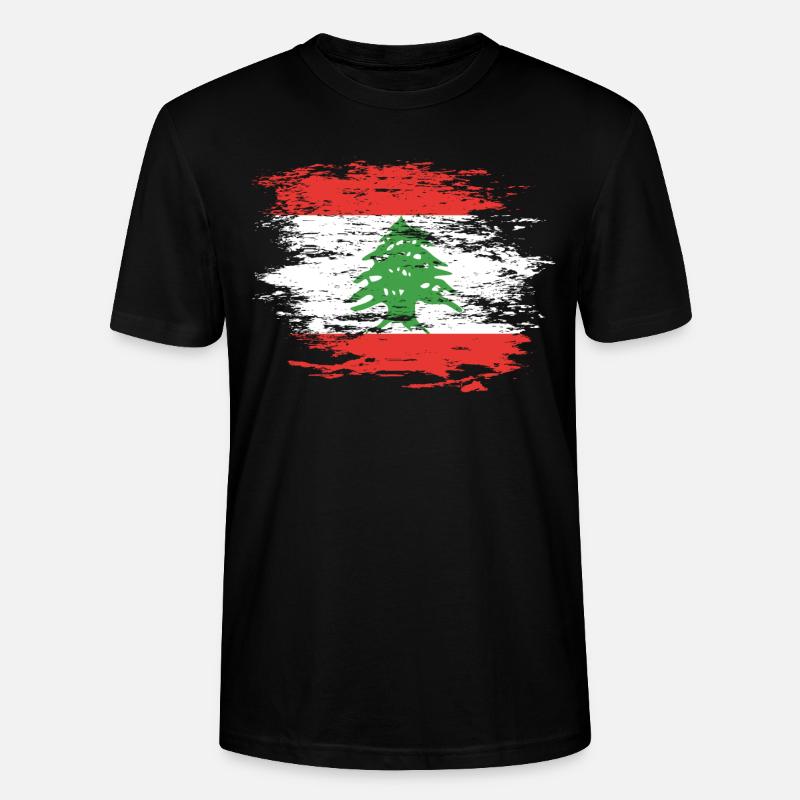 Drapeau du Liban utilisé - T-shirt bio CRAFTER Stanley Stella Unisexe - noir