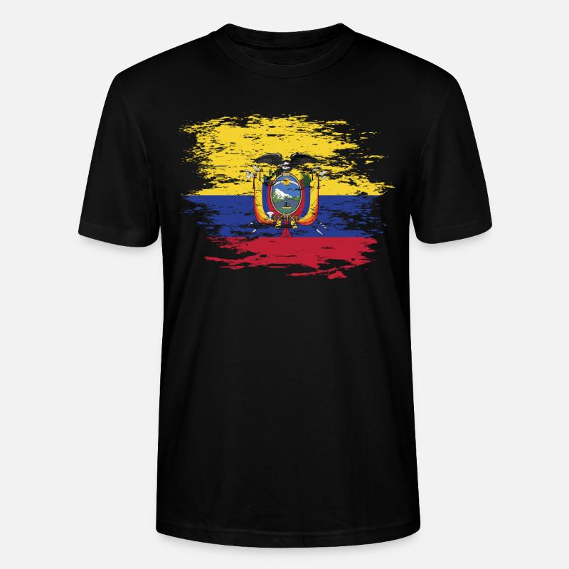 Drapeau de l'Équateur utilisé - T-shirt bio CRAFTER Stanley Stella Unisexe - noir