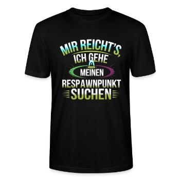 Gamer mir reicht's ich gehe meinen Respawnpunkt - Stanley/Stella Unisex Bio-T-Shirt CRAFTER - Schwarz - Vorne - Alina (178cm) & Michal (187cm)