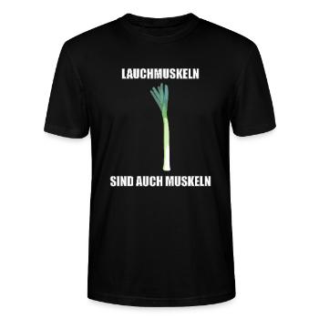 Les muscles allium sont aussi des muscles - T-shirt bio CRAFTER Stanley Stella Unisexe - noir - Devant - Alina (178cm) & Michal (187cm)