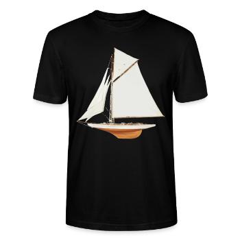 sailboat - Stanley/Stella CRAFTER Unisex Organic T-Shirt - black - Front - Alina (178cm) & Michal (187cm)
