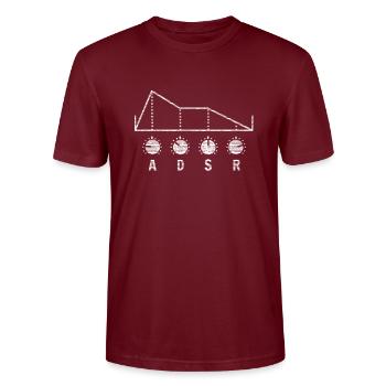 Synthétiseur ADSR - T-shirt bio CRAFTER Stanley Stella Unisexe - bordeaux - Devant - Alina (178cm) & Michal (187cm)