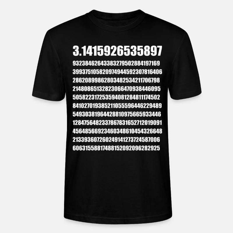 Cadeau de maths Pi Pi - T-shirt bio CRAFTER Stanley Stella Unisexe - noir