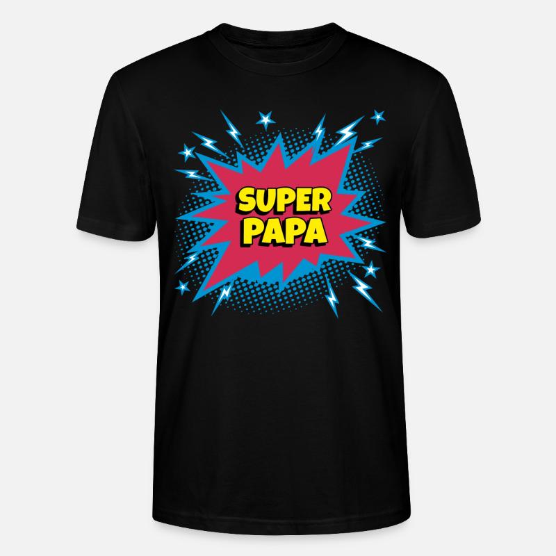 Super Papa (super Heroin) - Stanley/Stella Unisex Bio-T-Shirt CRAFTER - Schwarz