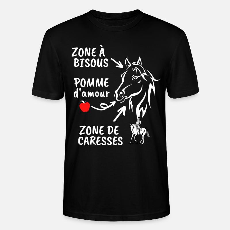 CHEVAL ZONE DE BISOUS - T-shirt bio CRAFTER Stanley Stella Unisexe - noir