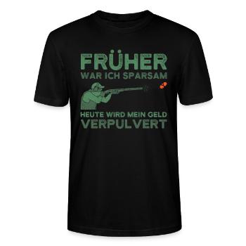 Tontaubenschießen Wurfscheiben Schiessen - Stanley/Stella Unisex Bio-T-Shirt CRAFTER - Schwarz - Vorne - Alina (178cm) & Michal (187cm)