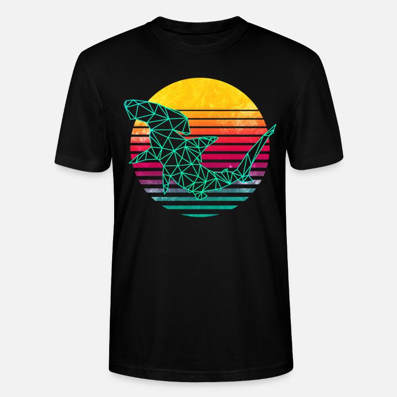 Requin-marteau polygonal rétro - T-shirt bio CRAFTER Stanley Stella Unisexe - noir