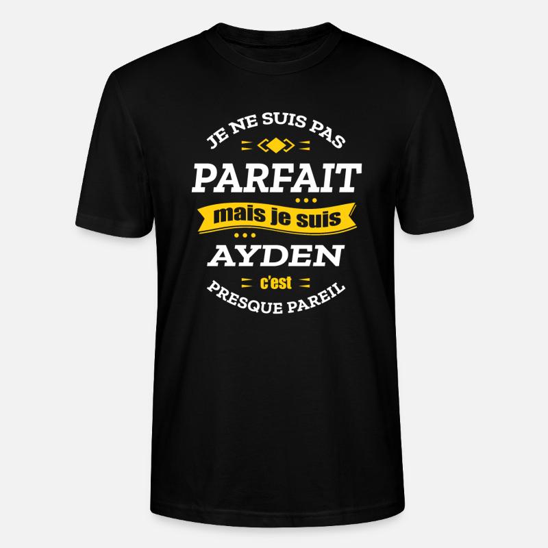 AYDEN PARFAIT - PRENOM AYDEN - T-shirt bio CRAFTER Stanley Stella Unisexe - noir