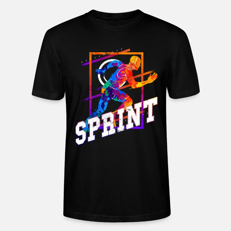 Sprint, Sprinter, Sprint, Lekkoatletyka, Bieganie - Ekologiczna koszulka typu unisex Stanley/Stella CRAFTER - czarny