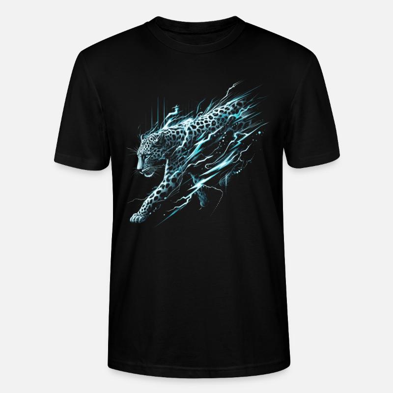 Éclair léopard - T-shirt bio CRAFTER Stanley Stella Unisexe - noir