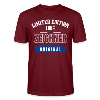 Limited Edition 100% - Zeichner - Original - Stanley/Stella Unisex Bio-T-Shirt CRAFTER - Burgunderrot - Vorne - Alina (178cm) & Michal (187cm)