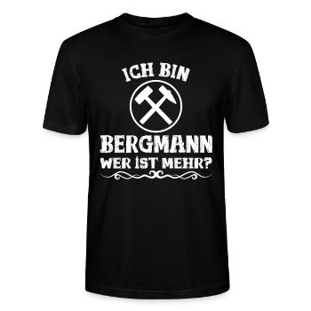 Ich bin Bergmann! - Stanley/Stella Unisex Bio-T-Shirt CRAFTER - Schwarz - Vorne - Alina (178cm) & Michal (187cm)