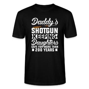 Papa's Schrotflinte - Stanley/Stella Unisex Bio-T-Shirt CRAFTER - Schwarz - Vorne - Alina (178cm) & Michal (187cm)