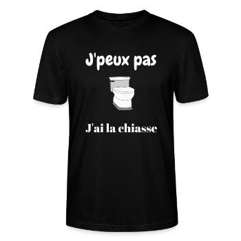 J'peux pas j'ai la chiasse - T-shirt bio CRAFTER Stanley Stella Unisexe - noir - Devant - Alina (178cm) & Michal (187cm)