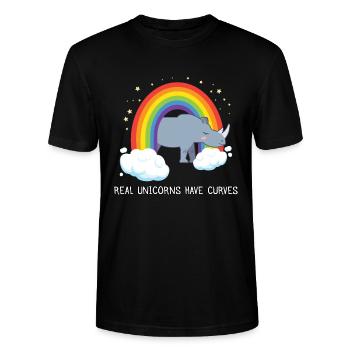 Real Unicorns Have Curves - Stanley/Stella Unisex Bio-T-Shirt CRAFTER - Schwarz - Vorne - Alina (178cm) & Michal (187cm)