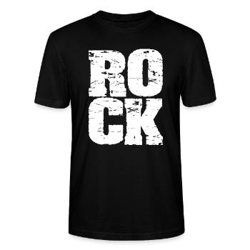 Rock - Stanley/Stella Unisex Bio-T-Shirt CRAFTER - Schwarz - Vorne - Alina (178cm) & Michal (187cm)