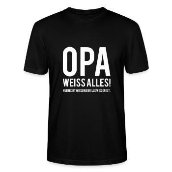 Opa - Stanley/Stella Unisex Bio-T-Shirt CRAFTER - Schwarz - Vorne - Alina (178cm) & Michal (187cm)