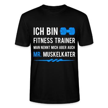 Fitnesstrainer - Stanley/Stella Unisex Bio-T-Shirt CRAFTER - Schwarz - Vorne - Alina (178cm) & Michal (187cm)