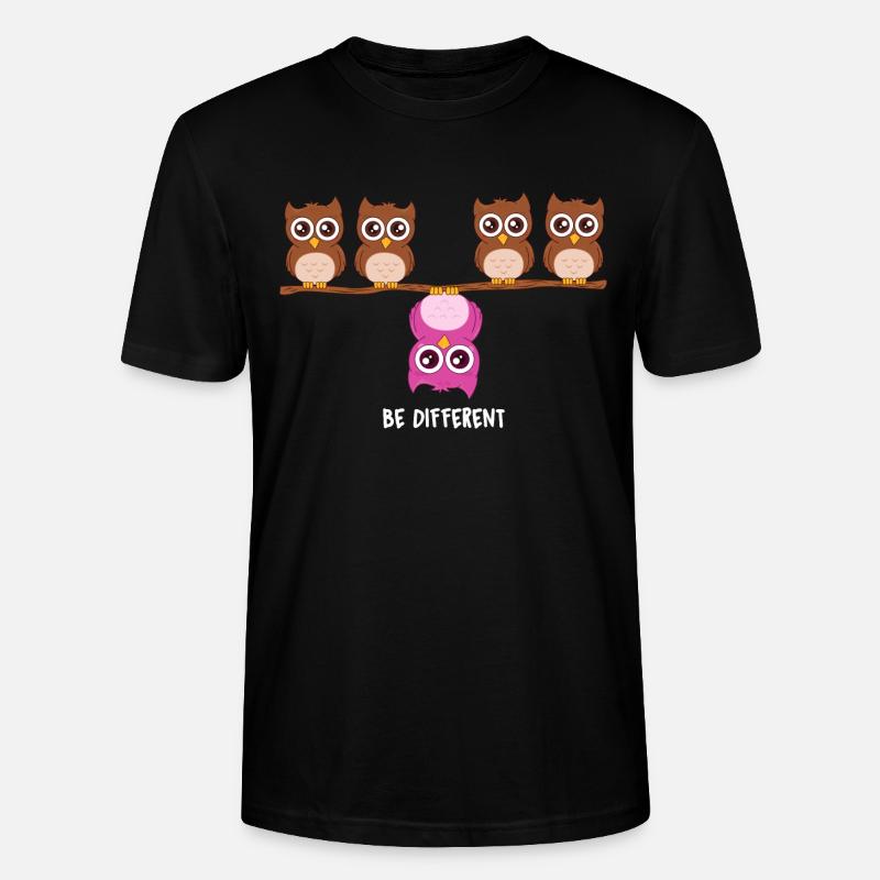 Süsse Eulen Be Different - Stanley/Stella Unisex Bio-T-Shirt CRAFTER - Schwarz