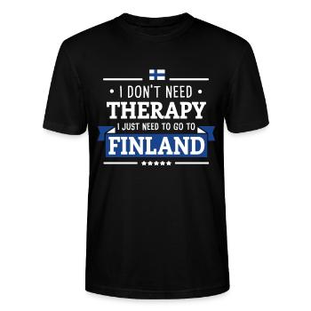 FINLAND THERAPY SCANDINAVIA SUOMI GÅVA - Ekologisk T-shirt CRAFTER unisex från Stanley/Stella - svart - Fram - Alina (178cm) & Michal (187cm)