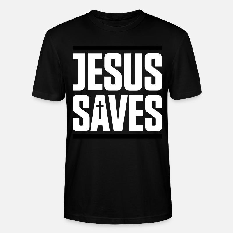 jesus saves - Stanley/Stella Unisex Bio-T-Shirt CRAFTER - Schwarz