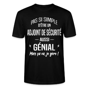 Agent de sécurité - T-shirt bio CRAFTER Stanley Stella Unisexe - noir - Devant - Alina (178cm) & Michal (187cm)
