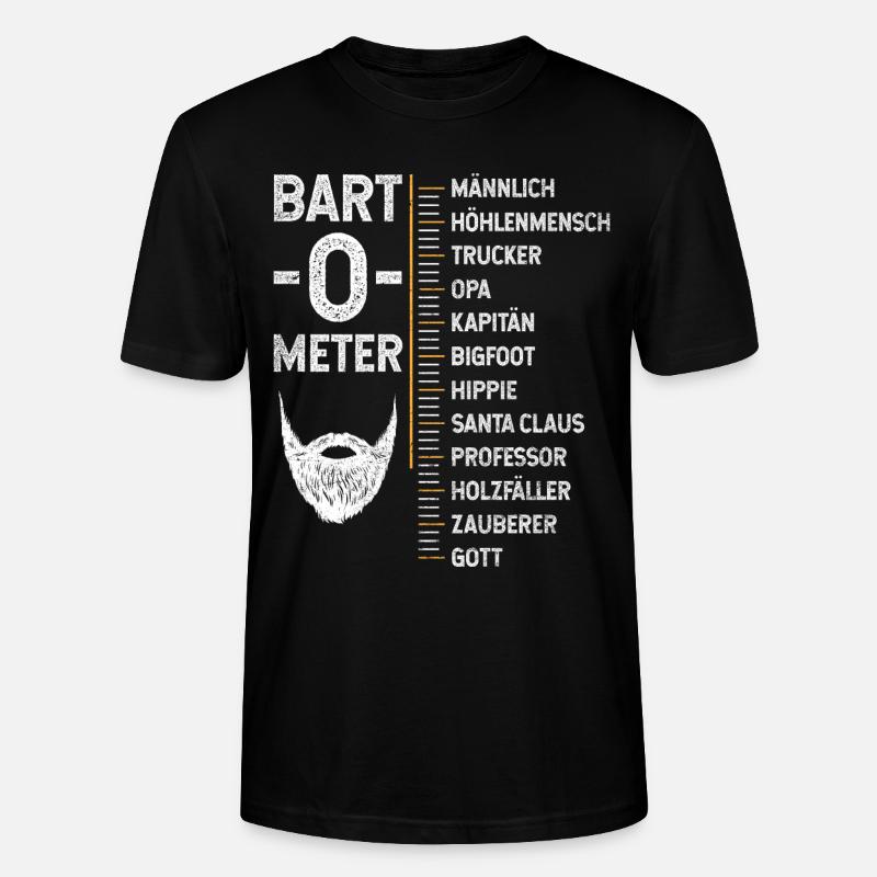 Bart o Meter Bärtig Lustiges Bartträger Bärte - Stanley/Stella Unisex Bio-T-Shirt CRAFTER - Schwarz