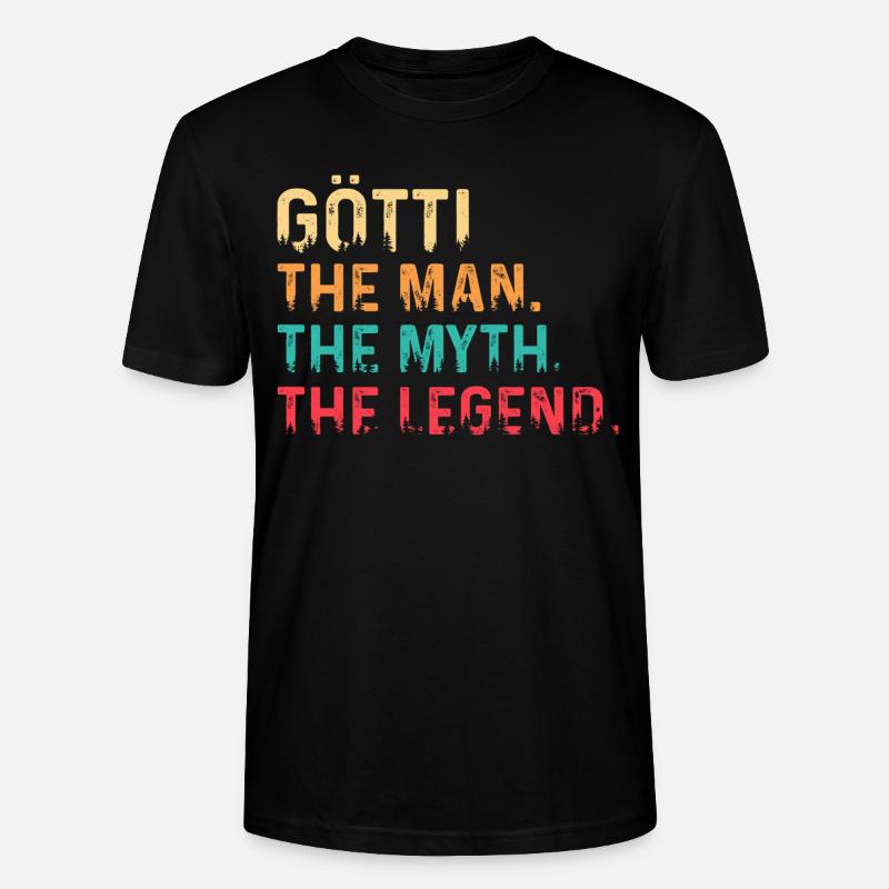 Götti - Pate Schweizerdeutsch - Stanley/Stella Unisex Bio-T-Shirt CRAFTER - Schwarz
