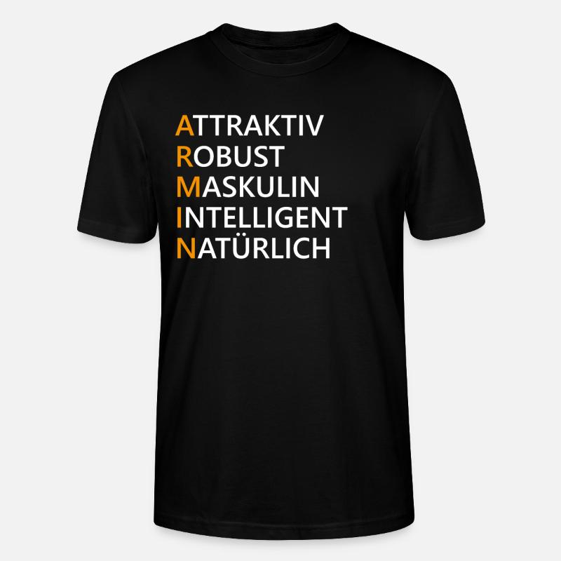 Armin Name Geschenk - Stanley/Stella Unisex Bio-T-Shirt CRAFTER - Schwarz