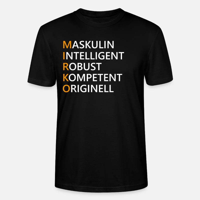 Mirko Name Geschenk - Stanley/Stella Unisex Bio-T-Shirt CRAFTER - Schwarz