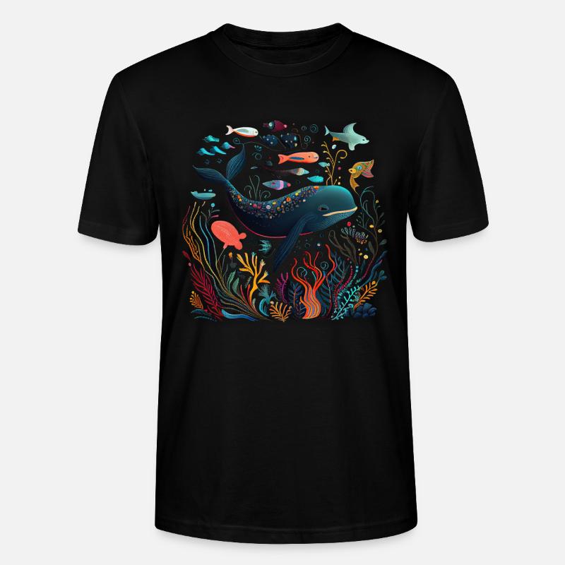 Ocean Life Kunst - Stanley/Stella Unisex Bio-T-Shirt CRAFTER - Schwarz