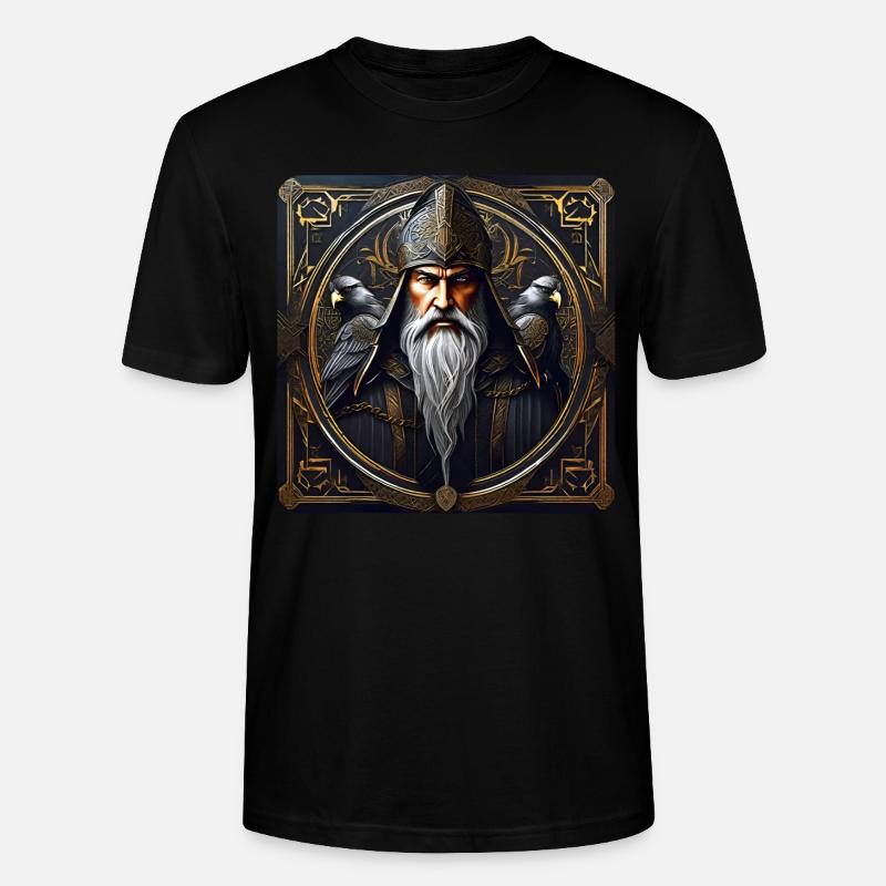 Mystischer Magier mit Raben - Stanley/Stella Unisex Bio-T-Shirt CRAFTER - Schwarz