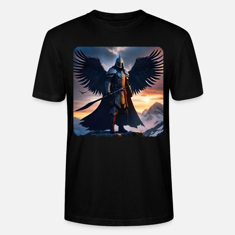 Fantasy Engels Ritter - Stanley/Stella Unisex Bio-T-Shirt CRAFTER - Schwarz