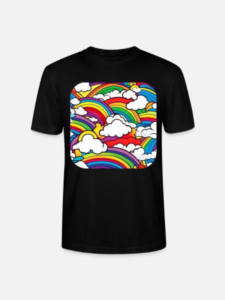 Rainbows and clouds - Stanley/Stella CRAFTER Unisex Organic T-Shirt - black
