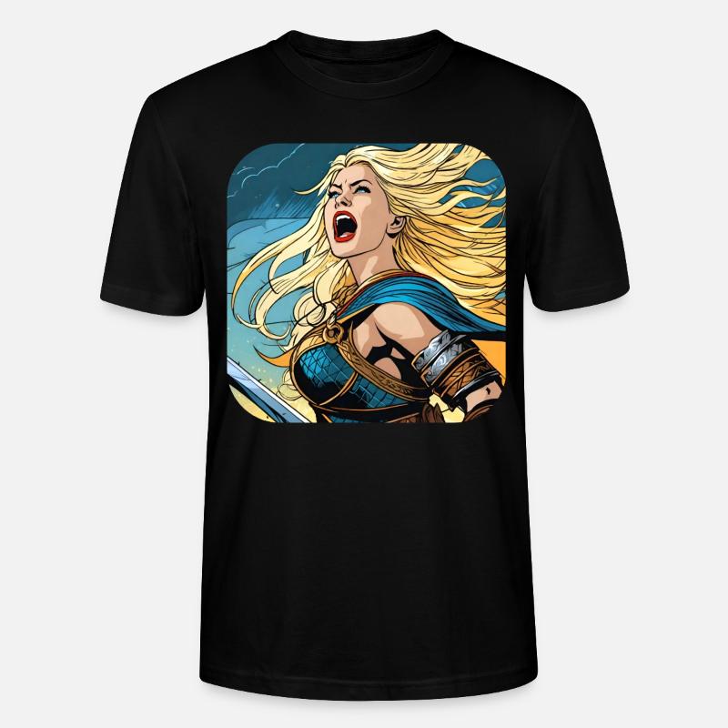 Fière Viking Germanin Shieldmaiden - T-shirt bio CRAFTER Stanley Stella Unisexe - noir