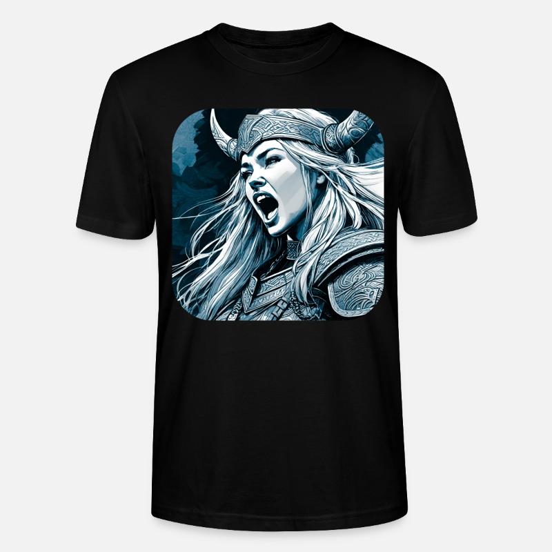 Stolze Wikingerin Germanin Schildmaid - Stanley/Stella Unisex Bio-T-Shirt CRAFTER - Schwarz
