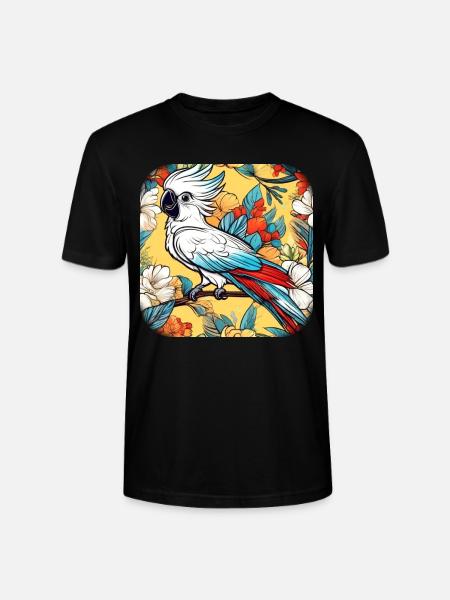 Cute Cockatoo Parrot - Stanley/Stella CRAFTER Unisex Organic T-Shirt - black
