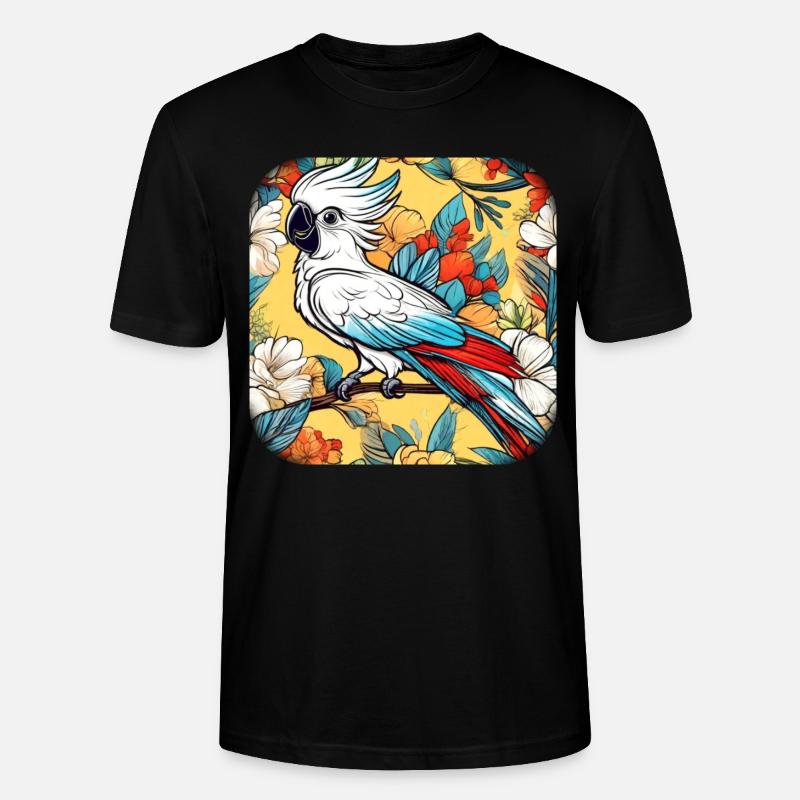 perroquet cacatoès mignon - T-shirt bio CRAFTER Stanley Stella Unisexe - noir