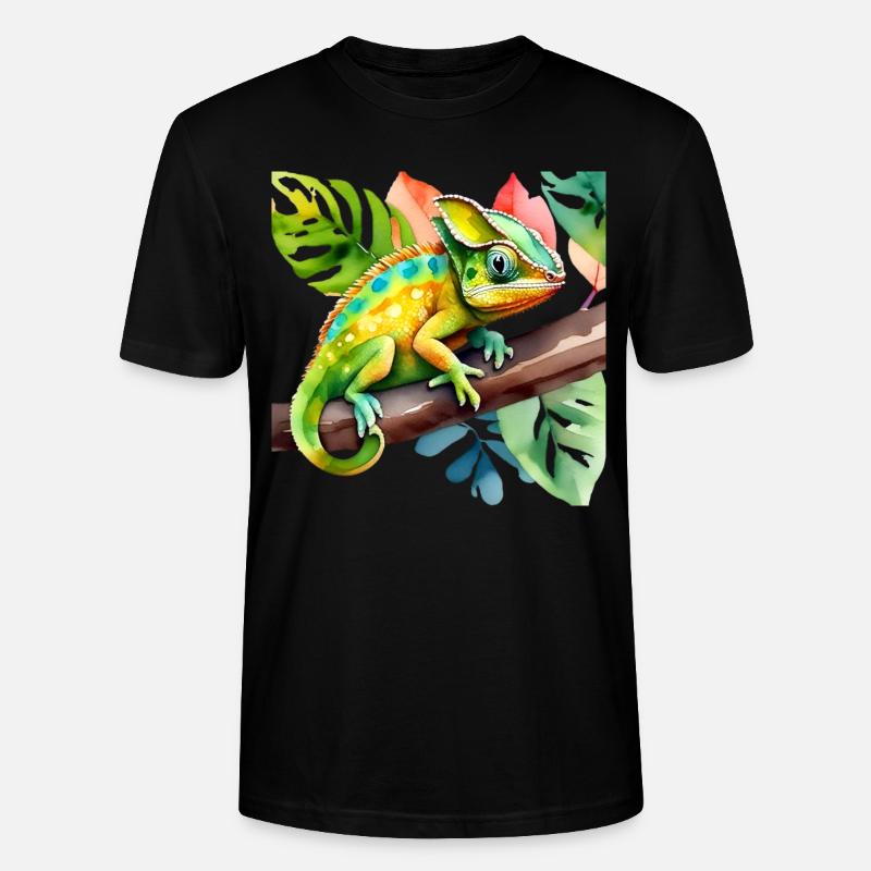 Süßes kleines Chameleon - Stanley/Stella Unisex Bio-T-Shirt CRAFTER - Schwarz