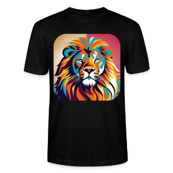 Fier lion dans un style rétro - T-shirt bio CRAFTER Stanley Stella Unisexe - noir - Devant - Alina (178cm) & Michal (187cm)